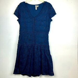 Tacera blue laced girls dress.